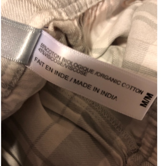 Light gray lounge cottage cabin style plaid check pants NWT - Picture 7 of 8
